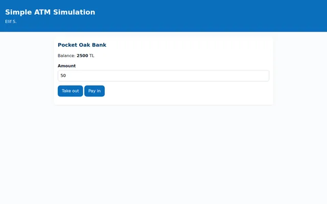 Screenshot of Simple ATM Simulation